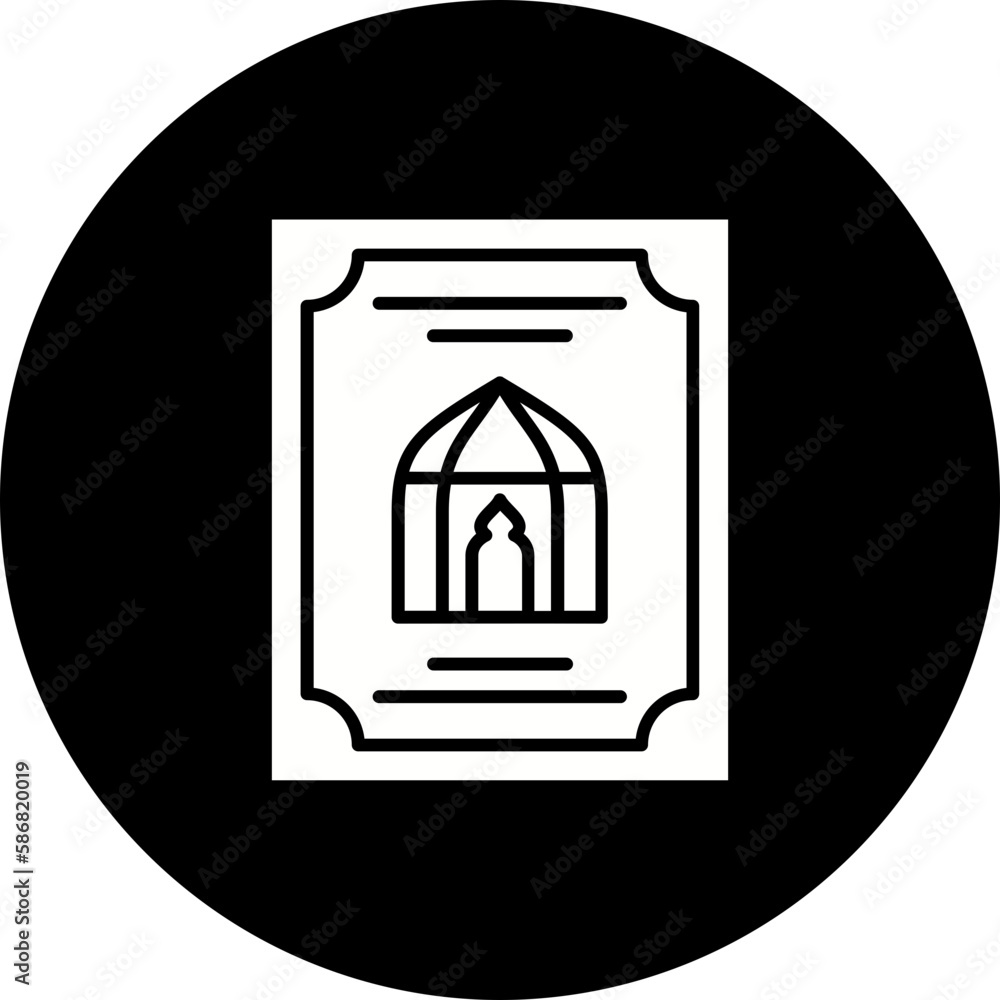 Obraz premium Poster Glyph Inverted Icon