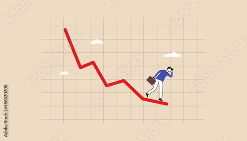 business graph Economic recession stock market plunge or falling down cryptocurrency crash or financial crisis from covid 19