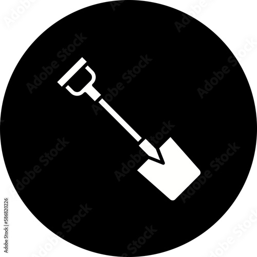 Shovel Glyph Inverted Icon