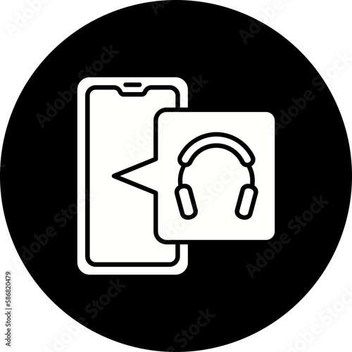Headphones Glyph Inverted Icon
