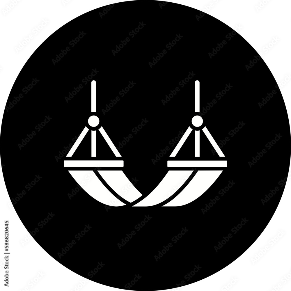 Hammock Glyph Inverted Icon Hammock Glyph Inverted Icon