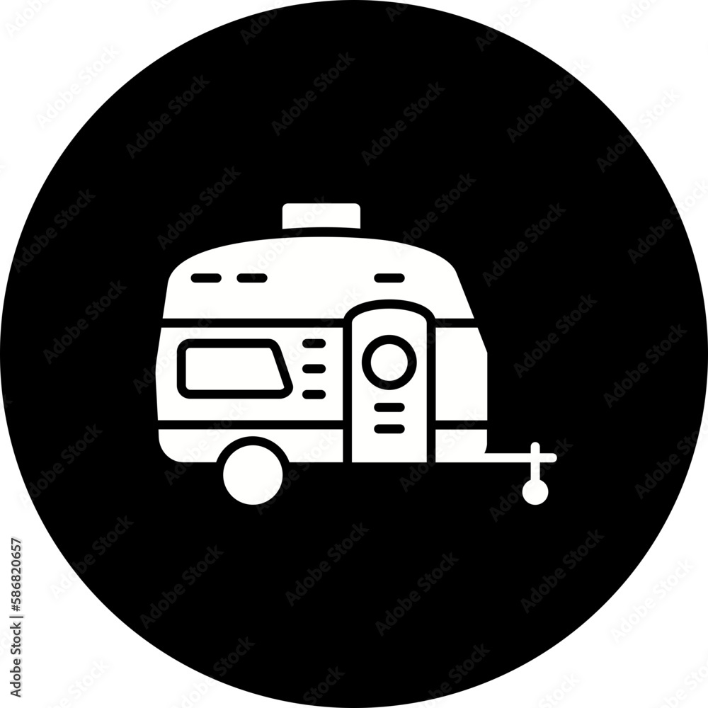 Caravan Glyph Inverted Icon Caravan Glyph Inverted Icon