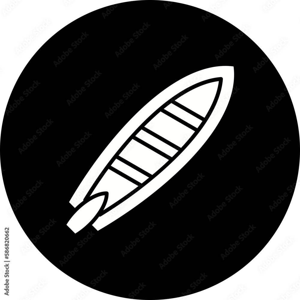 Surfboard Glyph Inverted Icon Surfboard Glyph Inverted Icon