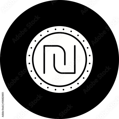 Shekel Glyph Inverted Icon