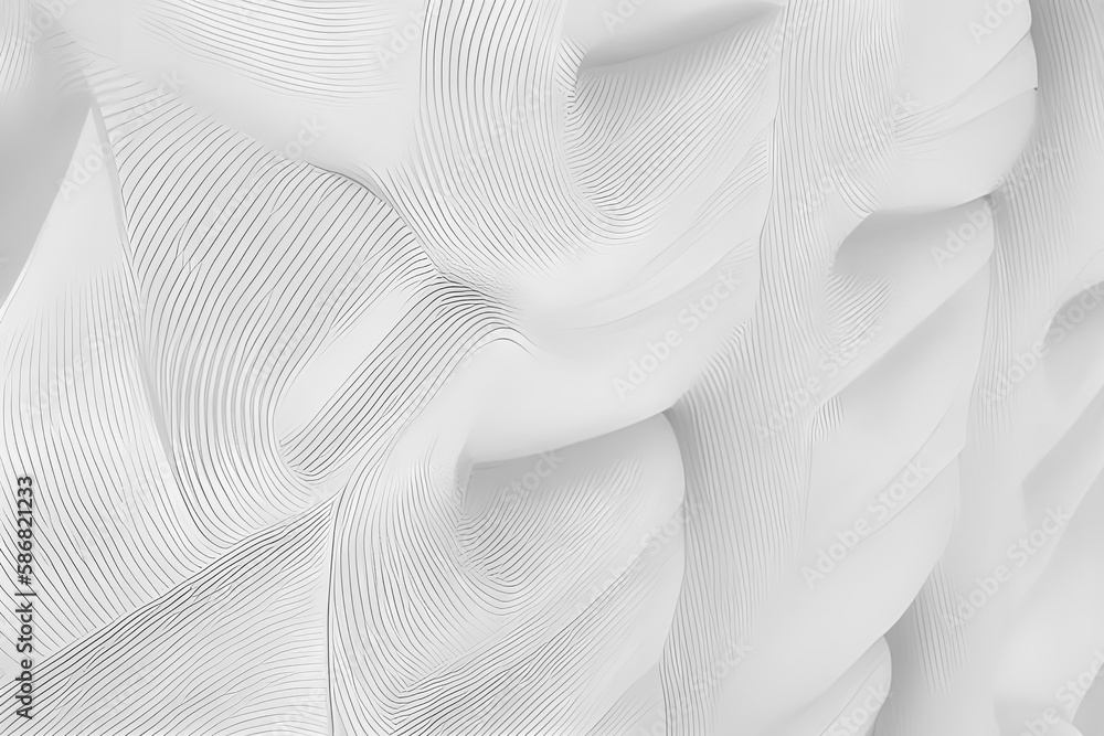 Nowoczesne biało szare tło 3D. Wygenerowane przy użyciu AI. - obrazy, fototapety, plakaty 