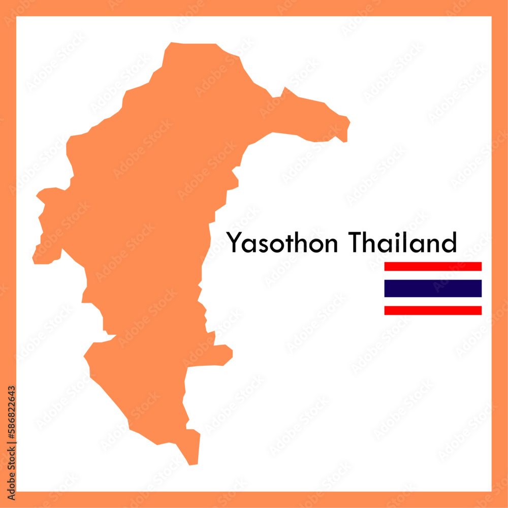 Orange Map Yasothon Province Be a part of Thailand with the national flag. Orange Map Yasothon Province Be a part of Thailand with the national flag.
