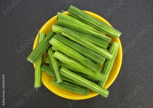 Tableau sur toile Moringa oleifera or drumstick sliced on a plate