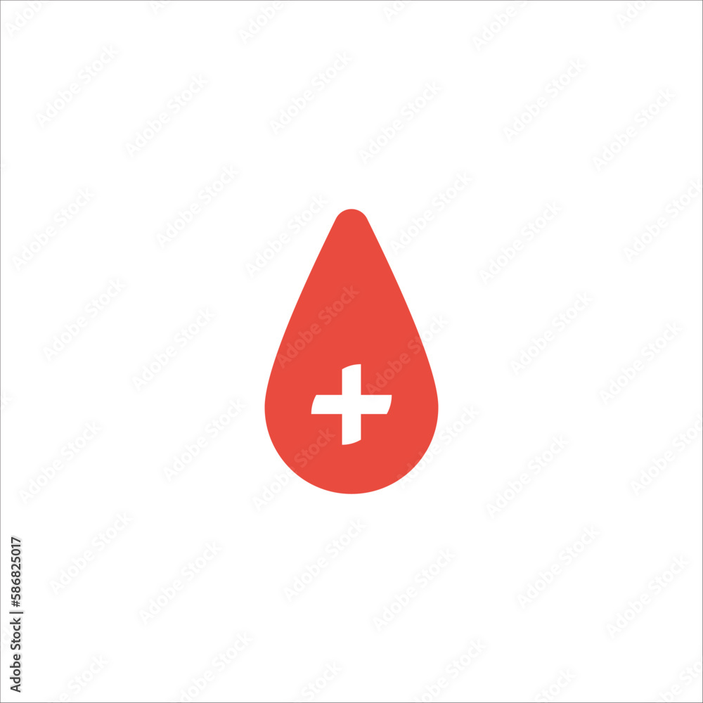 Donate drop blood sign with cross. Stock vector illustration isolated on white background. Donate drop blood sign with cross. Stock vector illustration isolated on white background.