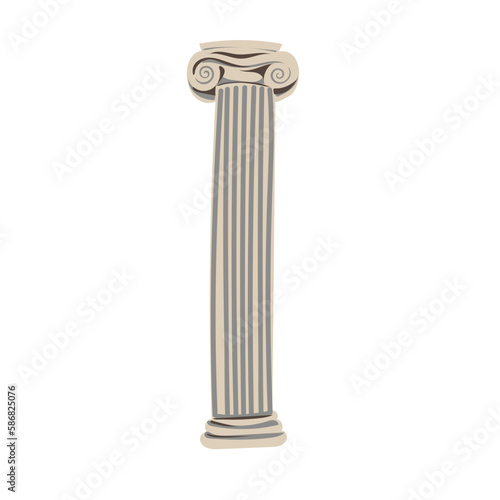 Greek or roman column icon. Flat illustration of greek column vector icon for web. Roman pillar.