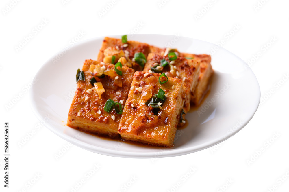 Korean spicy braised tofu (Dubu Jorim), Korean food Korean spicy braised tofu (Dubu Jorim), Korean food