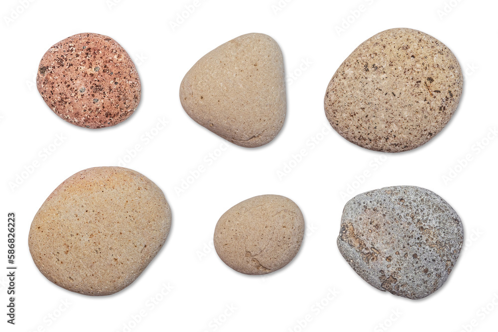 set of six different pebbles set of six different pebbles