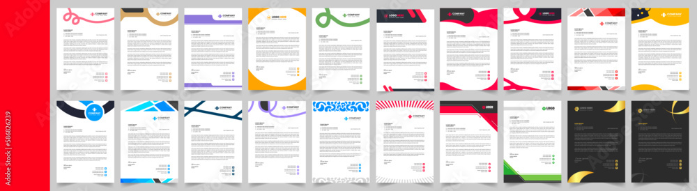 corporate business proposal letterhead design template set with green, red, blue and yellow color. business letterhead mega set. business letter head mega bundle. corporate business proposal letterhead design template set with green, red, blue and yellow color. business letterhead mega set. business letter head mega bundle.