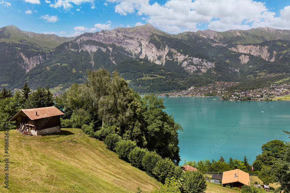 view of Brienz lake in Switzerland