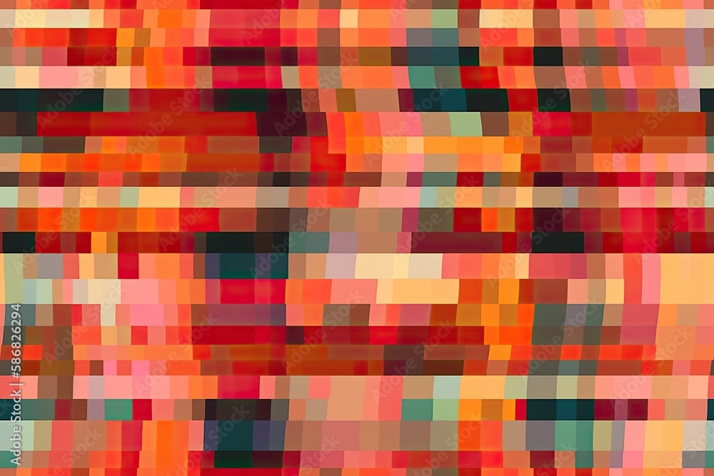 vibrant and colorful pattern made up of squares and rectangles. Generative AI