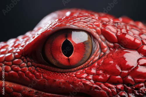 Red crocodile eye closeup