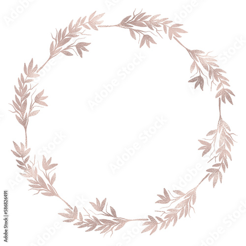 Floral rose gold wreath illustration