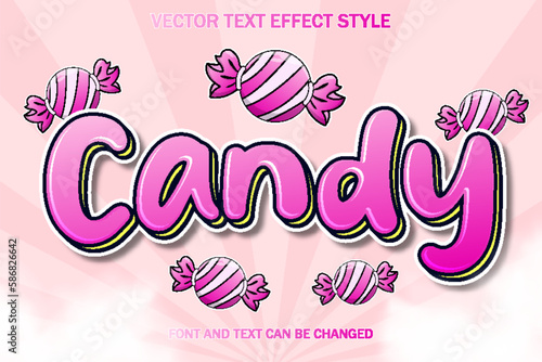 candy sweet lolipop typography editable text effect style lettering template background design