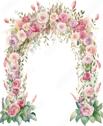 wedding arch frame with flowers photo