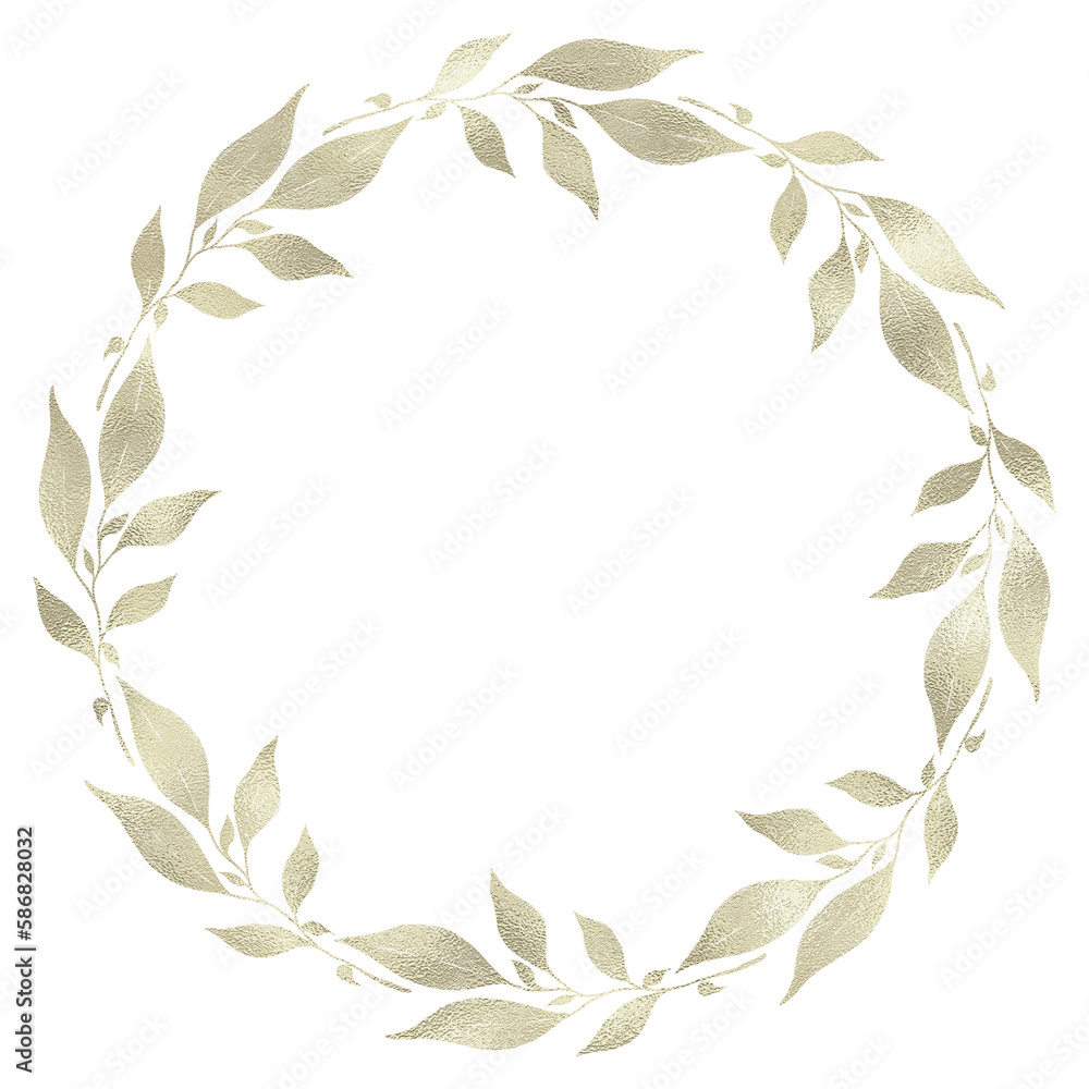 Floral gold wreath illustration Floral gold wreath illustration