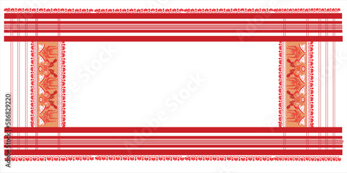tribal pattern ( assamese pattern ) of northeast india which is used for textile design in assam gamosa , muga silk or other traditional dress.similar to ukrainian pattern or russian pattern.