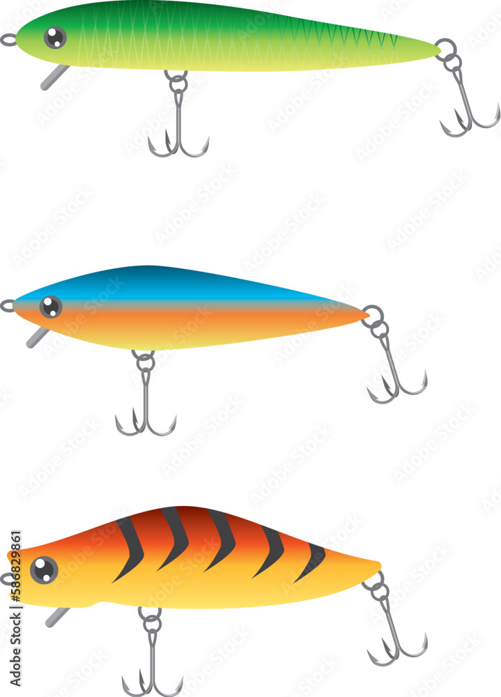 釣り具のルアーのイメージイラストセット