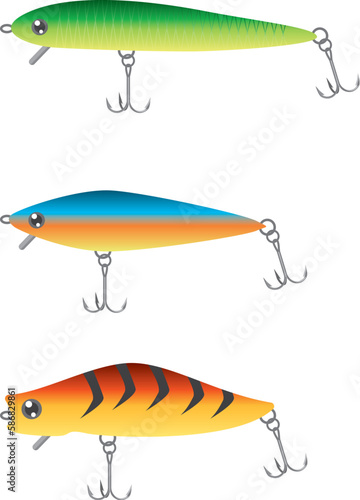 釣り具のルアーのイメージイラストセット
