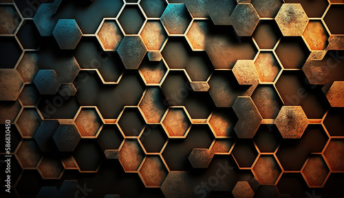 Hexagon Hintergrund mit Waben Muster Generative AI