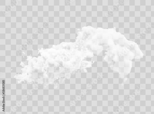 White smoke puff isolated on transparent background.. PNG. . Vector illustration.