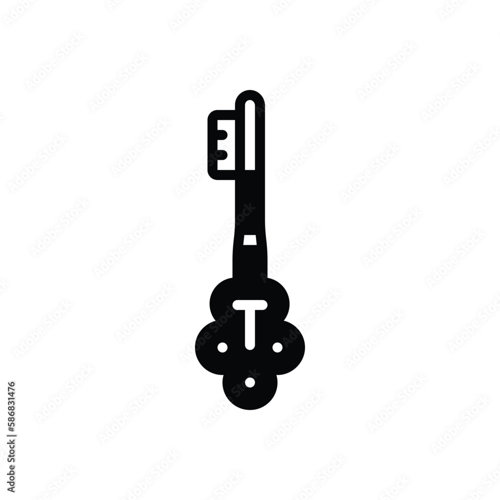 Black solid icon for key clef Black solid icon for key clef