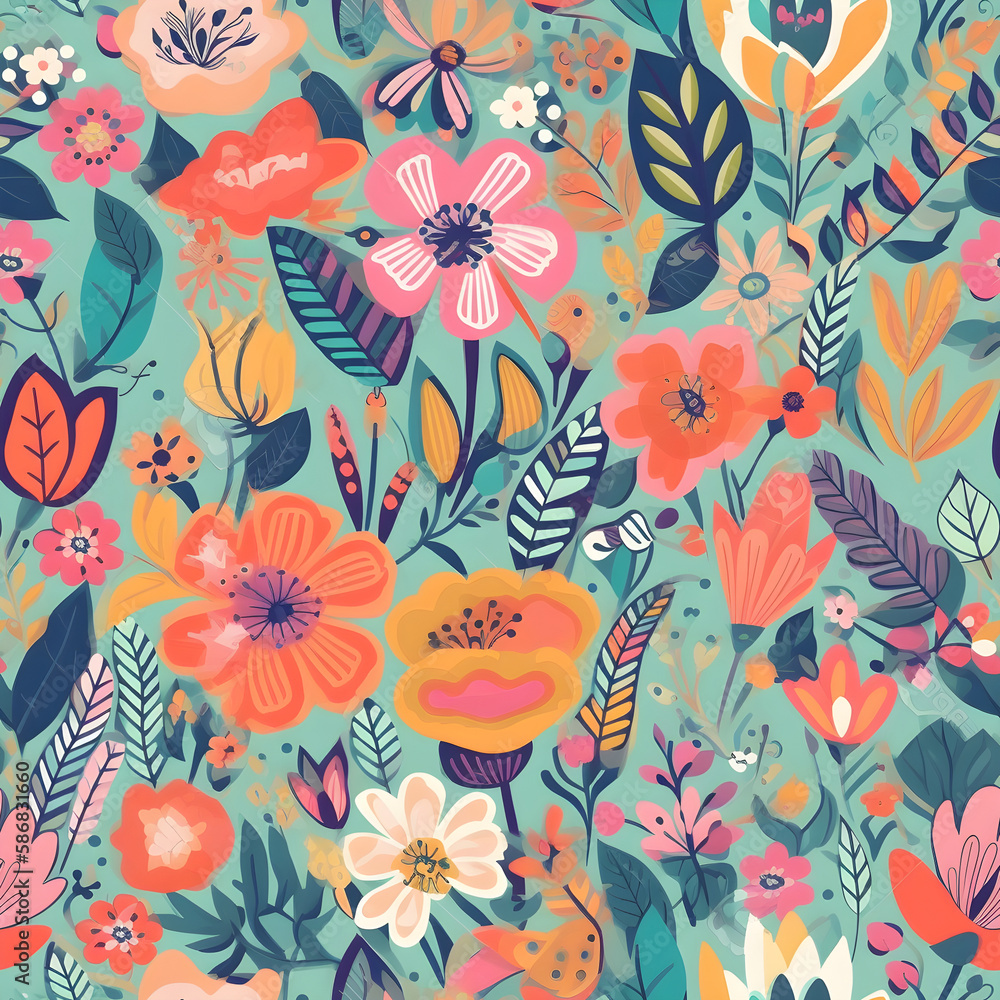 seamless summer boho floral pattern seamless summer boho floral pattern