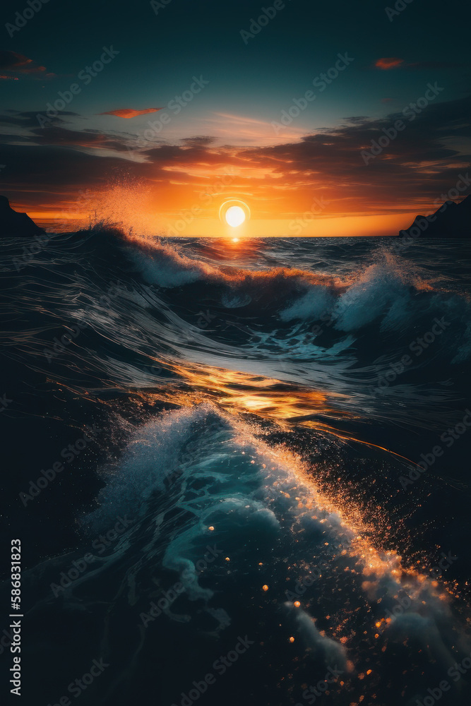 Fototapeta premium Sunset Generate Ai