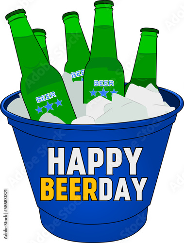 bottle of beer with ice