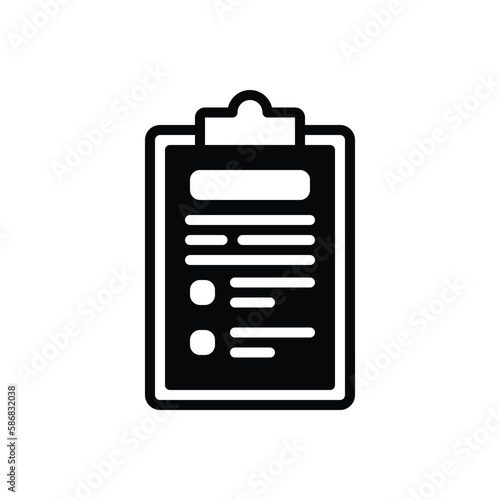 Black solid icon for assessment 