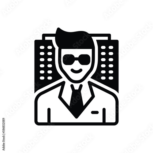 Black solid icon for founder 