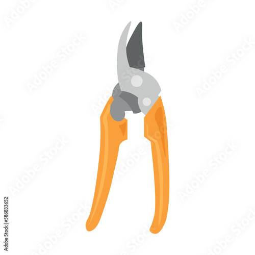 Gardener's pruner on white background
