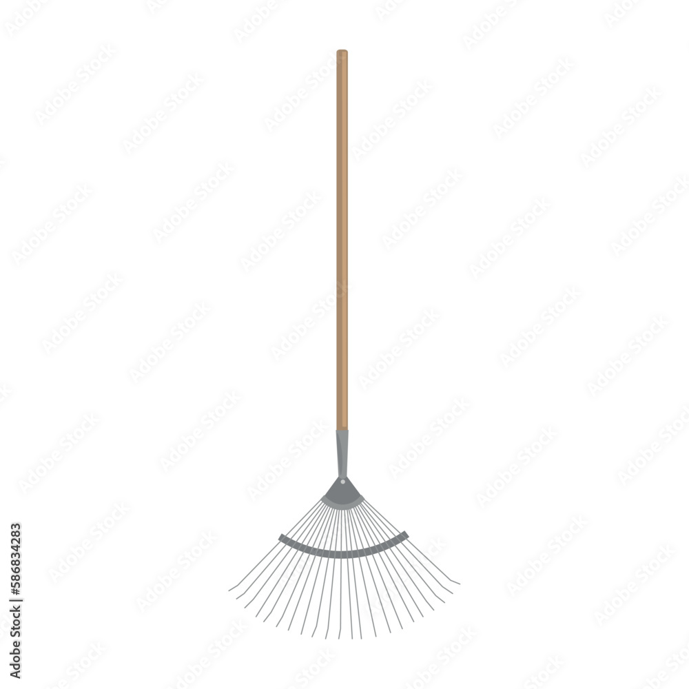 Gardener's rake on white background Gardener's rake on white background