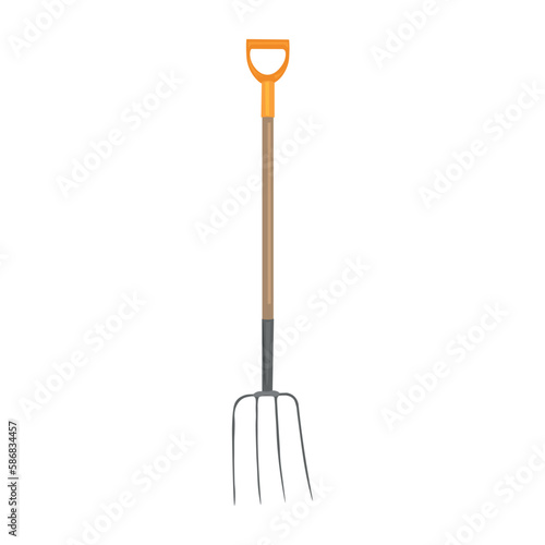 Gardener's pitchfork on white background