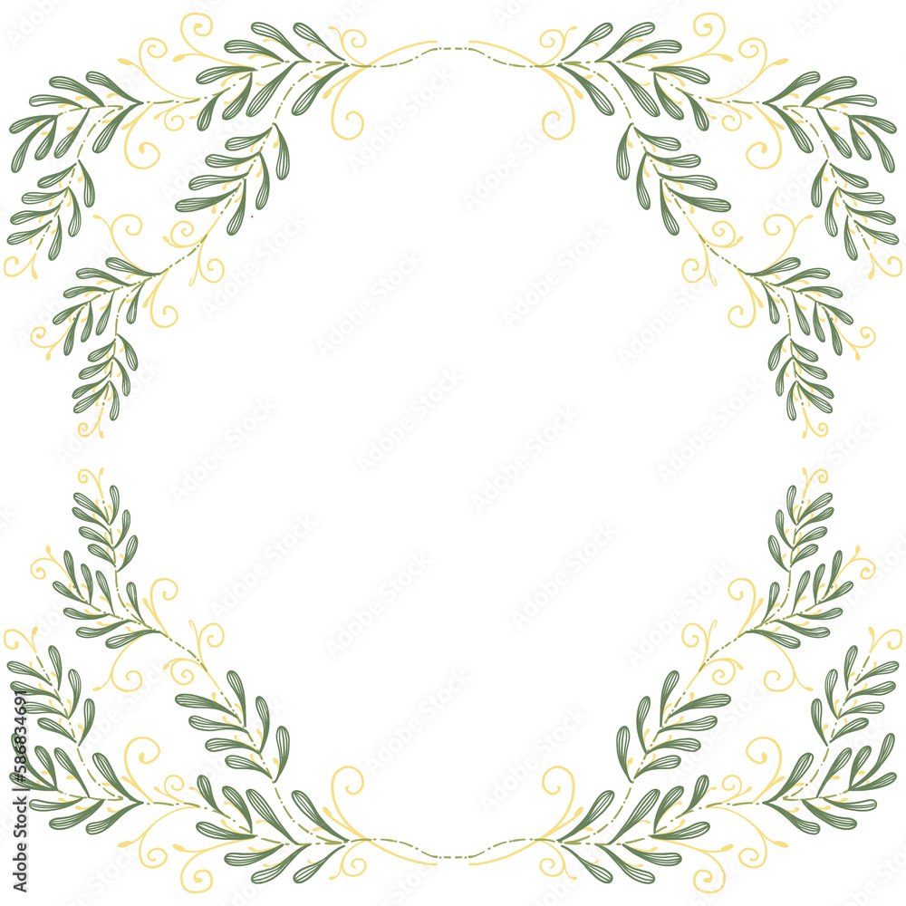 green leaves frame