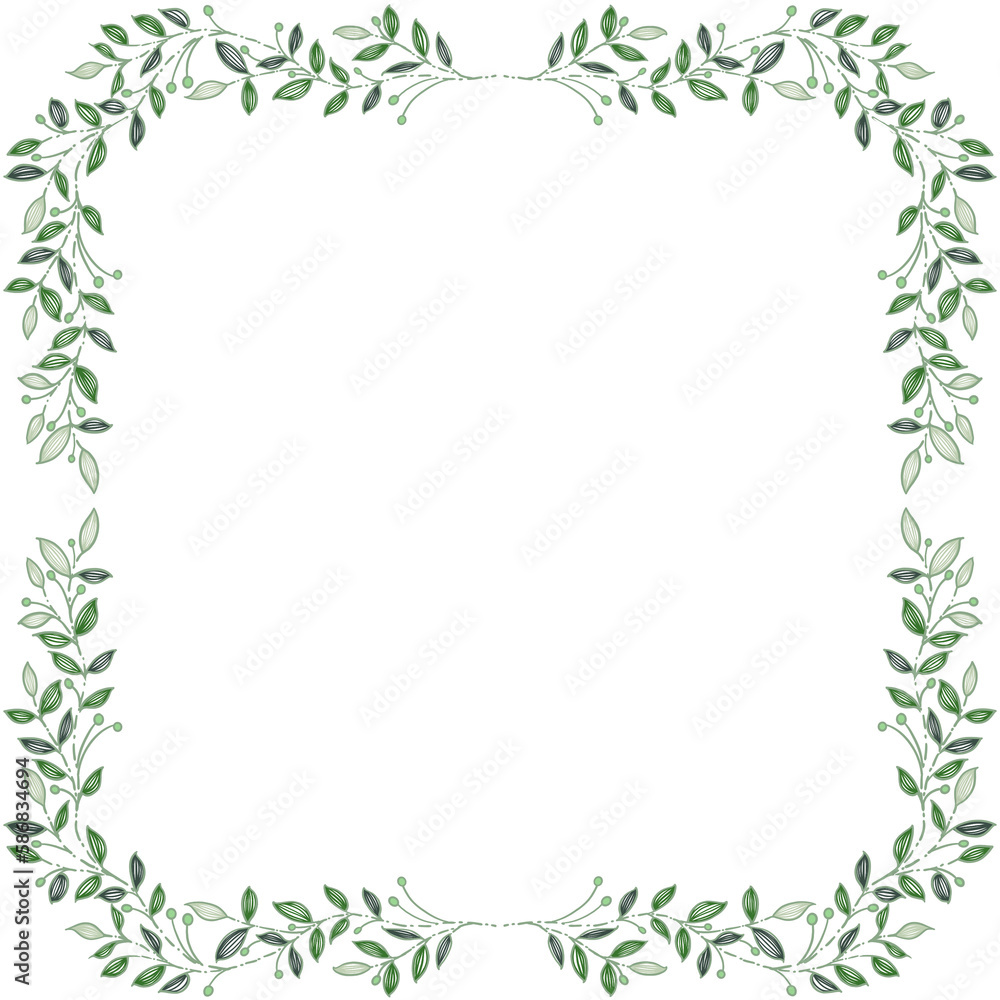 green leaves frame green leaves frame