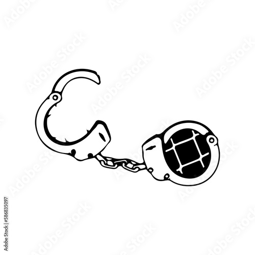 handcuffs silhouette concept vector illustration