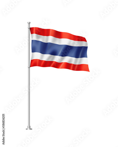 Fényképezés Thai flag isolated on white