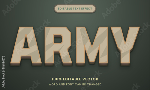 military army tittle 3D Editable text Effect Style