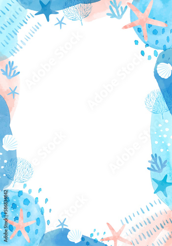 ÂÑ™„Åó„ÅÑÊ∞¥ÂΩ©„ÅÆÊµ∑„ÅÆÁîü„ÅçÁâ©„Éô„ÇØ„Çø„Éº„Ç§„É©„Çπ„Éà„Éï„É¨„Éº„É†ËÉåÊôØ(„Éê„Éä„Éº„ÇÑ„Éù„Çπ„Çø„Éº„Å´„ÄÇ)
