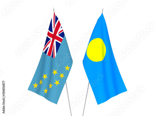 Palau and Tuvalu flags