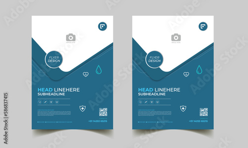 modern healthcare & medical flyer or poster layout template. 