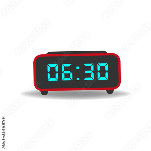 Obraz na płótnie digital modern alarm clock with electronic digits. clock icon. vector illustration isolated on white background w salonie