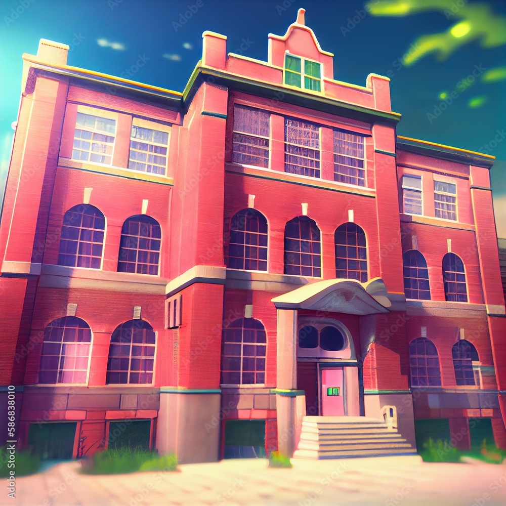 School building educational institution, created with generative ai ...