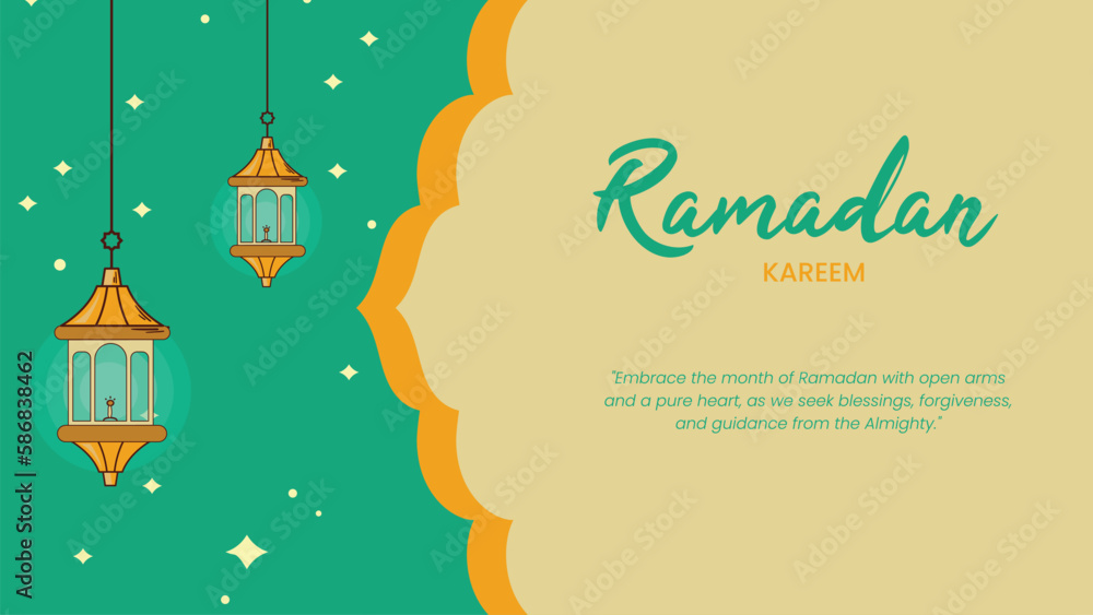 Ramadan Kareem islamic background template, modern minimalist suitable for brochures, flayers, greeting cards, happy ramadan, eid mubarak etc.vector illustration