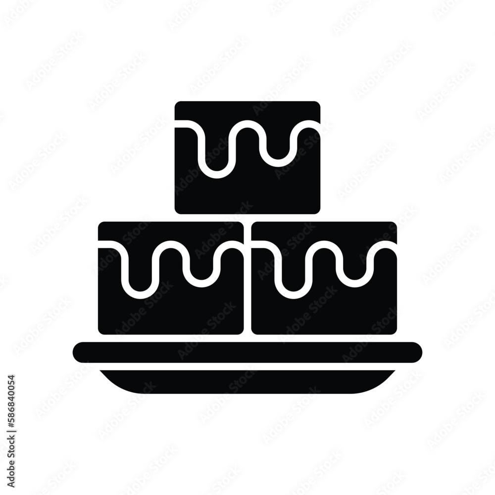 brownies icon vector design template in white background brownies icon vector design template in white background