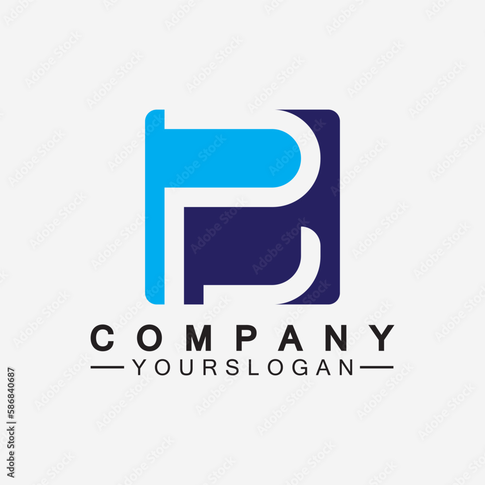 Fototapeta premium PB letter logo. Creative and Minimalist Letter BP PB Logo Design